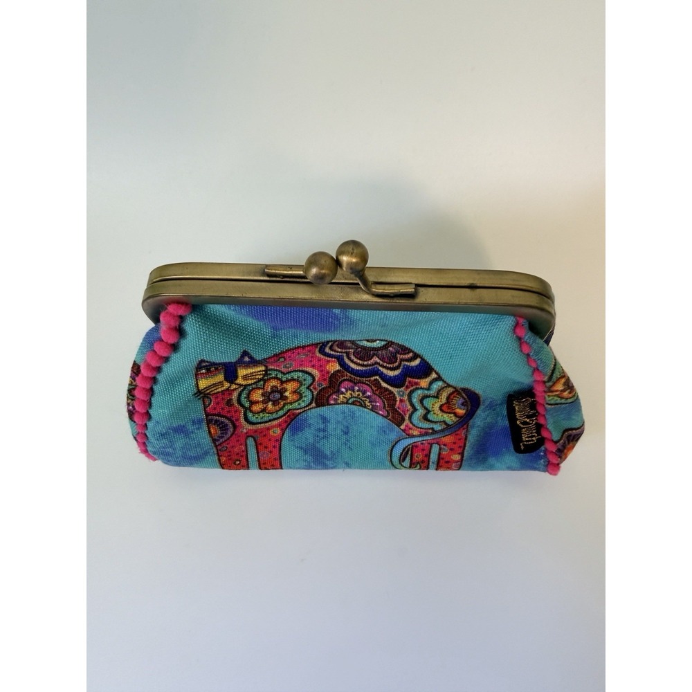 Laurel Burch Bohemian Whiskers Coin Purse Kiss Lock Colorful Whimsical - Picture 3 of 11